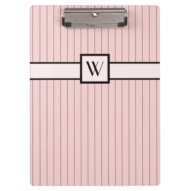 Pranchetas Rosa com a Área de Transferência Pinstripes Preta (Frente)