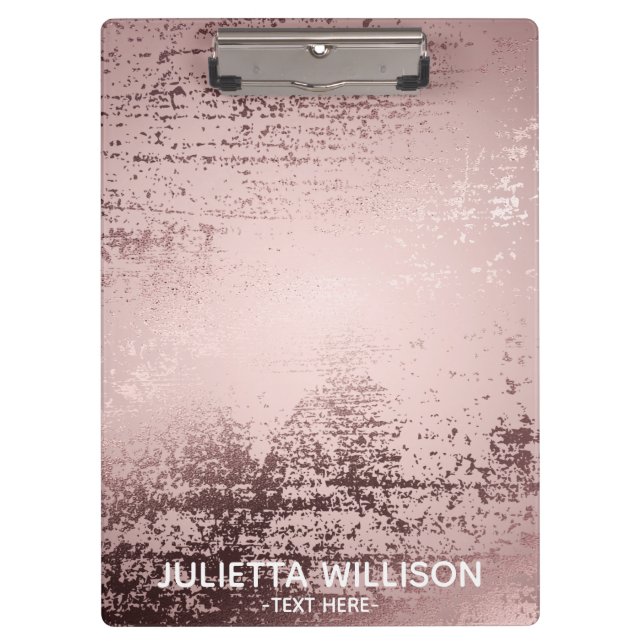 Pranchetas Rosa dourado personalizado design metálico de luxo (Frente)
