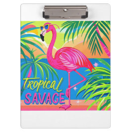 Pranchetas Rosa flamingo Tropical de pé numa perna