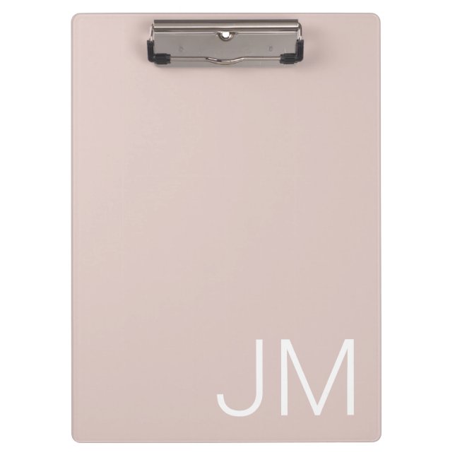 Pranchetas Rosa Tendência Bege Oversized Monogramadas Inicial (Frente)