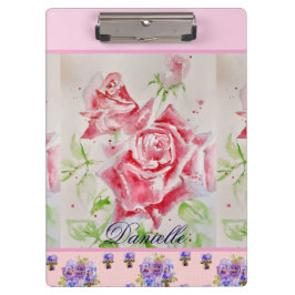 Pranchetas Rosa vermelha Rosa Aquarela Meninas Florais Rosa