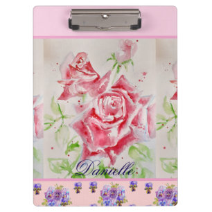Pranchetas Rosa vermelha Rosa Aquarela Meninas Florais Rosa
