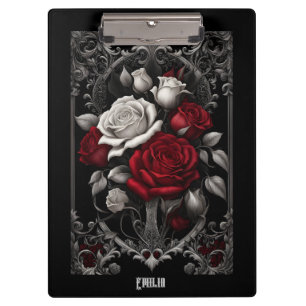 Pranchetas Rosas góticos na estrutura do Ornamentado