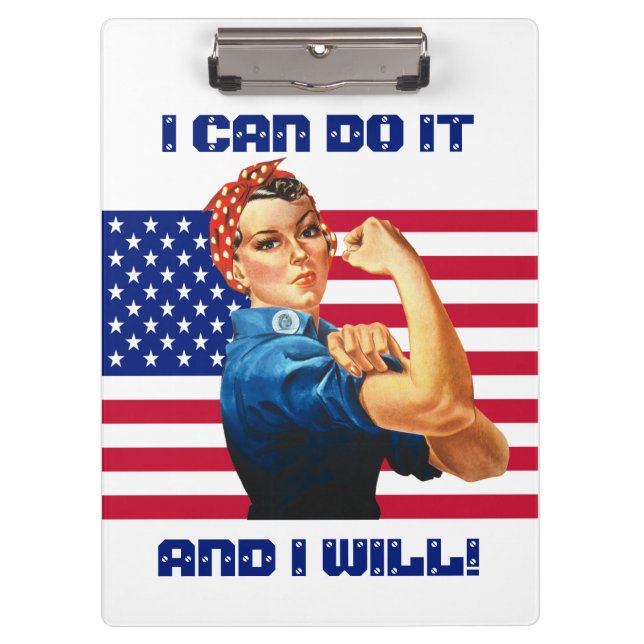 Pranchetas Rosie the Riveter com Texto Personalizado de Sinal (Frente)