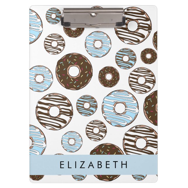 Pranchetas Rosquinhas Azuis, Rosquinhas Marrons, Prensas, Seu (Frente)