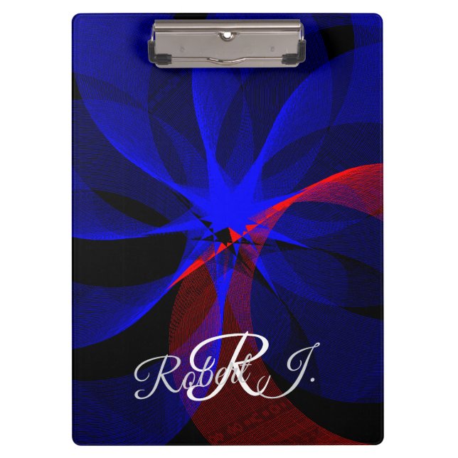 Pranchetas Rotating Blue Accent Geometric Clipboard (Frente)