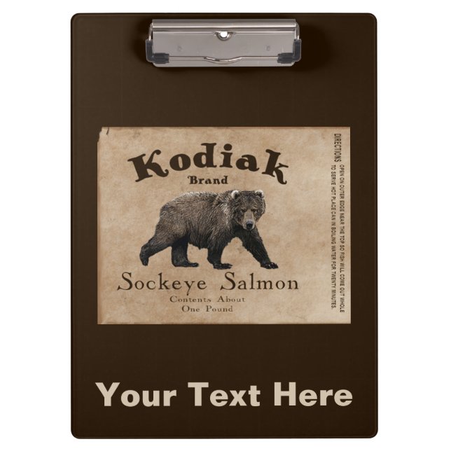 Pranchetas Rótulo de Salmão Vintage Kodiak (Frente)
