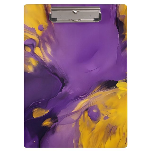 Pranchetas Roxo e Dourado Abstrato (Frente)