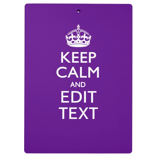 Pranchetas Roxo Fique Calmo E Tenha Seu Texto Facilmente (Verso)