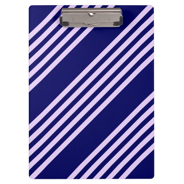 Pranchetas Roxo lilás e azul marinho padrão de cinco listras (Frente)