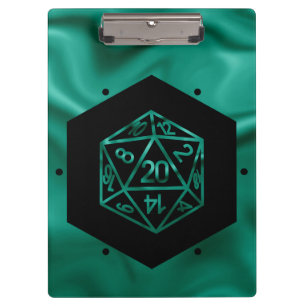 Pranchetas RPG Dice Emerald Fantasy Tabletop Retro Gamer