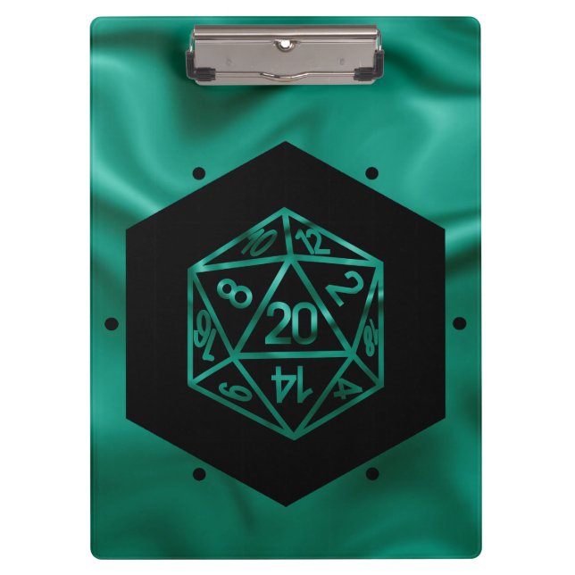 Pranchetas RPG Dice | Emerald Fantasy Tabletop Retro Gamer (Frente)