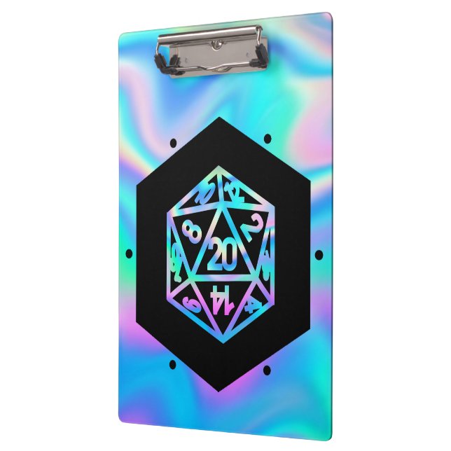 Pranchetas RPG Dice | Holo Fantasy Retro Tabletop PnP Gamer (Esquerda)