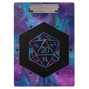 Pranchetas RPG Dice Nebula Fantasy Retro Tabletop PnP Gamer