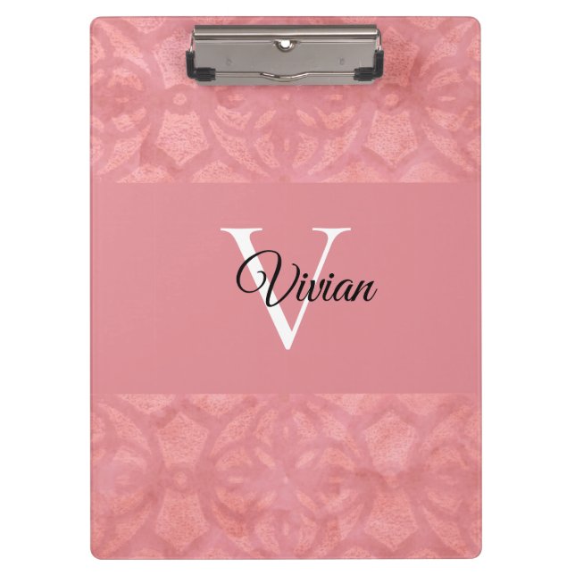 Pranchetas Ruddy Pink Batik Name Monogrammed (Frente)