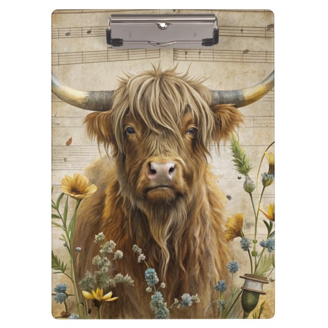 Pranchetas Rustic Highland Cow  (Frente)