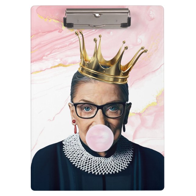 Pranchetas Ruth Bader Ginsburg Blowing Pink Bubble gum (Frente)