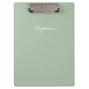 Pranchetas Sage Green Name Modern Elegant Monograma Boho