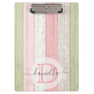 Pranchetas Sage Russo Verde e Madeira Floral Rosa Personaliza
