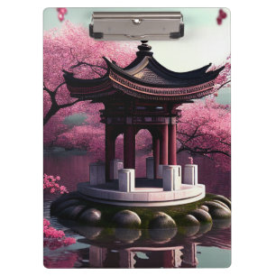 Pranchetas Sakura Cherry Blossom Garden Shrine Pond Japonês