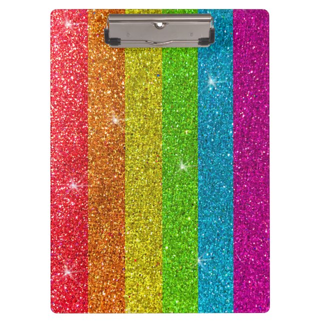 Pranchetas Sala de aulas de Professores LGBT Sparkly Rainbow  (Frente)