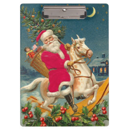 Pranchetas Santa Claus on a wooden horse