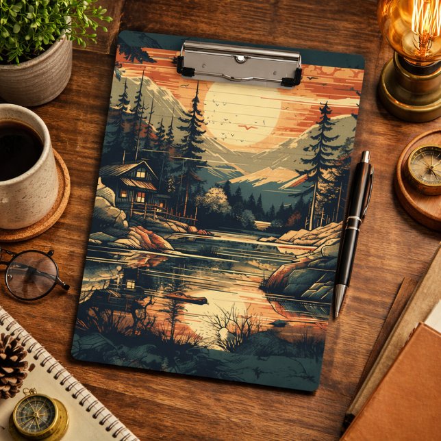 Pranchetas Scandinávia Retro Art Mountain Home (Criador carregado)