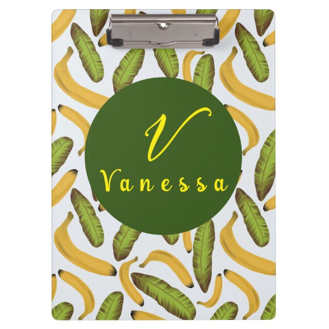 Pranchetas Script Tropical Banana Leaf Monograma (Frente)