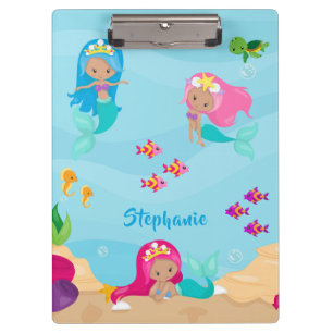Pranchetas Sereia Bonita Personalizada Rapariga Sob O Mar