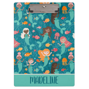 Pranchetas Sereias Whimsical Sob O Teal Do Mar