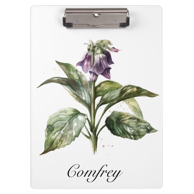 Pranchetas Serene Watercolor Comfrey, personalizada (Frente)