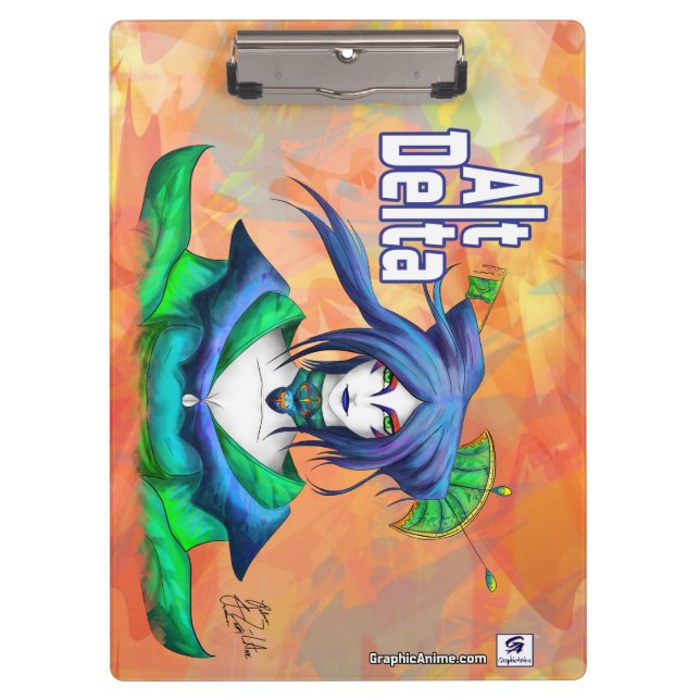 Pranchetas Série AltDelta Art: Conselho de Clipe Blue Geisha (Frente)