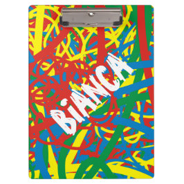 Pranchetas Seu nome é Colorida Mess Vermelha Azul Amarelo Ver