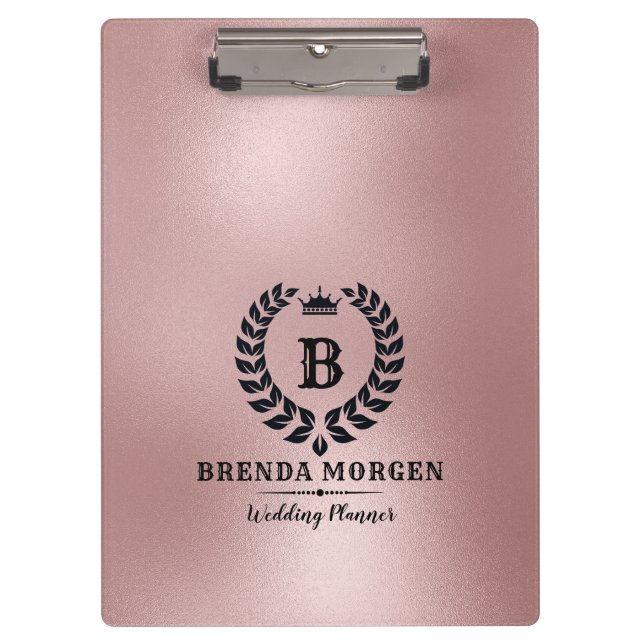 Pranchetas Shimmering Rosa-gold Background Laurel Wreath (Frente)