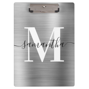 Pranchetas Signature Monograma Silver Shimmer Foil