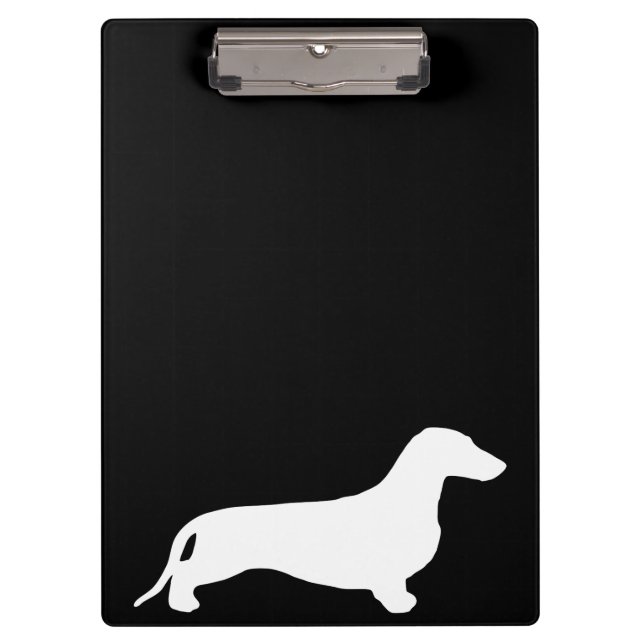 Pranchetas Silhueta de Dachshund branca + suas ideias (Frente)