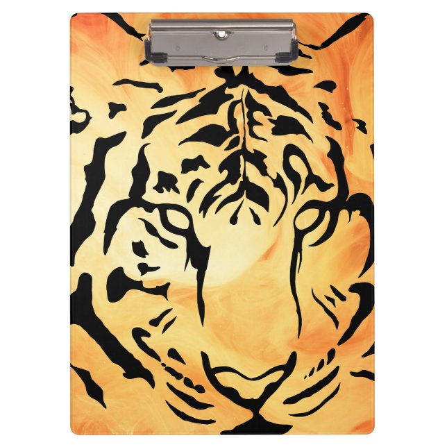 Pranchetas Silhuette de Tigre Preto e Branco (Frente)