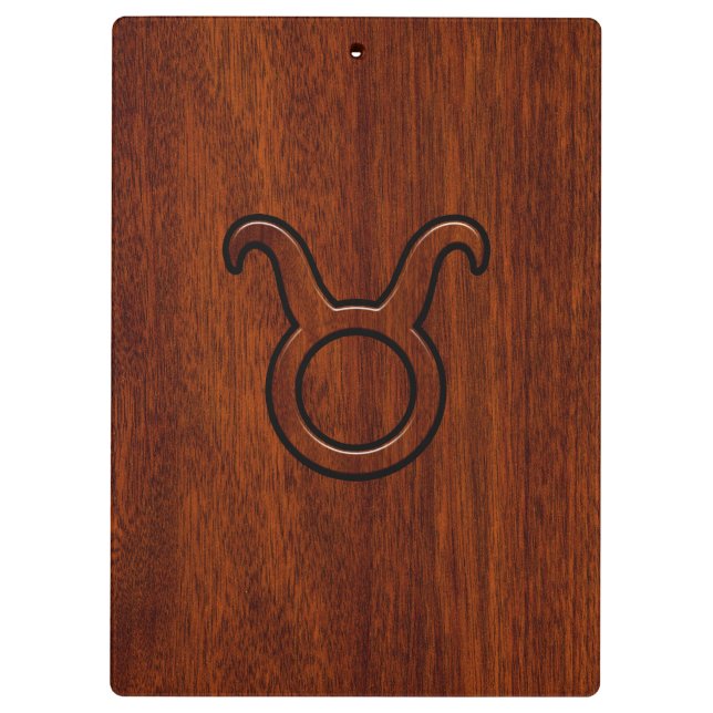 Pranchetas Símbolo Taurus Zodiac em Mahogany Style impressão (Verso)