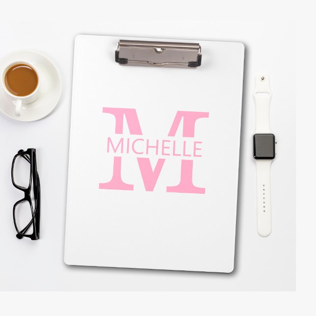 Pranchetas Simple Monogram Name with Initial (Criador carregado)