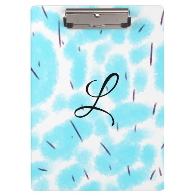 Pranchetas Simple sky blue black watercolor add your monogram (Frente)