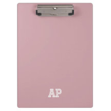 Simples Iniciales Monograma Préppy Moderno Rosa Be