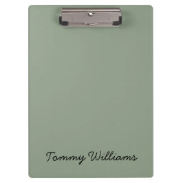 Pranchetas Simples profissional Verde Sage Minimalista