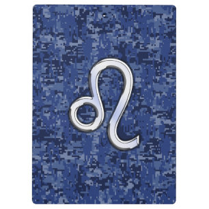 Pranchetas Sinal do zodíaco de Leo na camuflagem azul de