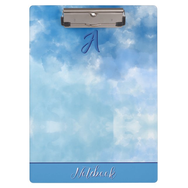 Pranchetas Soft Blue Sky Watercolor Cloud (Frente)