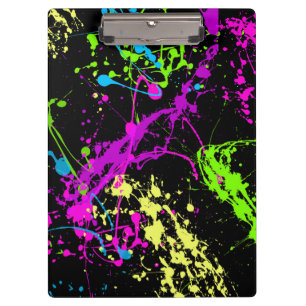 Pranchetas Splatter de néon retro fresco da pintura