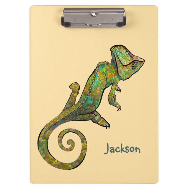 Pranchetas Spotted Green Lizard Back to Schoot Names (Frente)