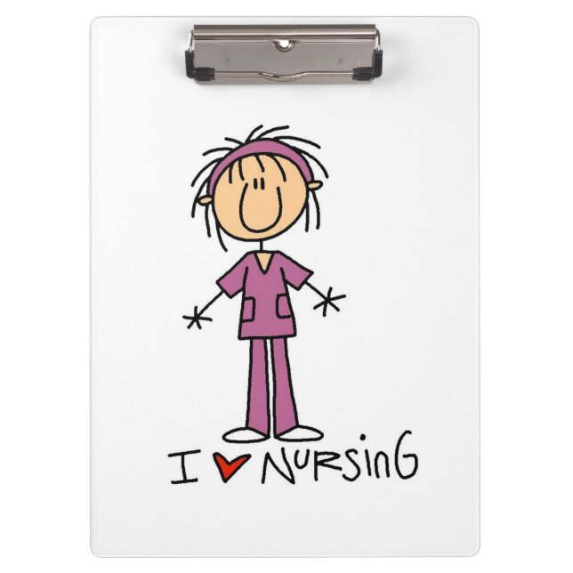 Pranchetas Stick Figure I Love Nuring Clipboard (Frente)