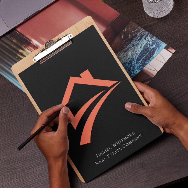 Pranchetas Stylish Unique Black Real Estate Agent (Stylish Unique Black Real Estate Agent Clipboard)