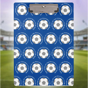 Pranchetas Sua equipe de futebol em azul. Treinador de futebo