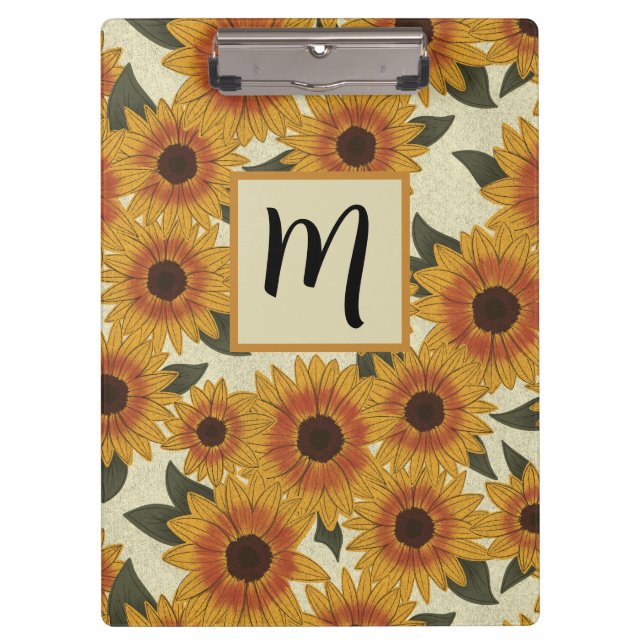 Pranchetas Summer Sunflowers Monogram (Frente)